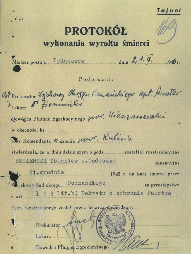 5. Protokół wykonania wyroku śmierci na Żurawiu