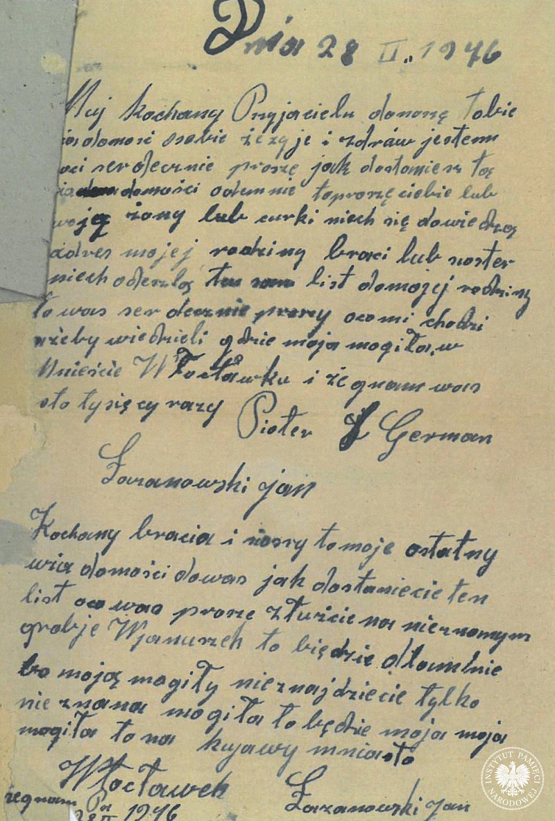 Listy skazańca do przyjaciela (zdj. ze zbiorów IPN)