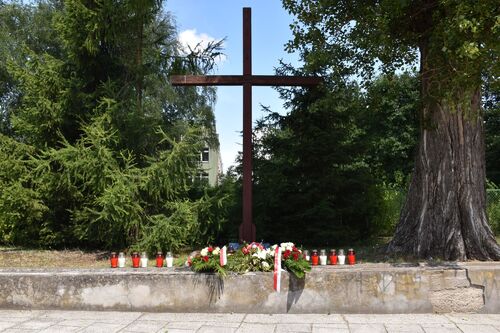 Pomnik „Golgota Wschodu" przy kościele Św. Braci Męczenników, Bydgoszcz 11 lipca 2023, fot. Joanna Matyasik.