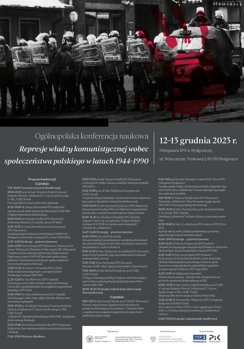 Ogólnopolska konferencja naukowa "Represje władzy komunistycznej wobec społeczeństwa polskiego w latach 1944–1990"